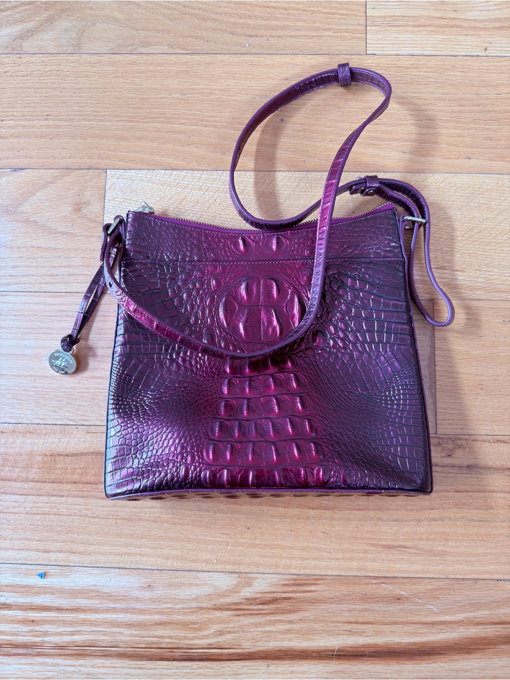 Brahmin Ruby Ombré Metallic Croc-Embossed Crossbody - Picture 2 of 4
